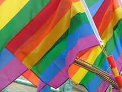 Gay pride is often represented in the form of a rainbow flag