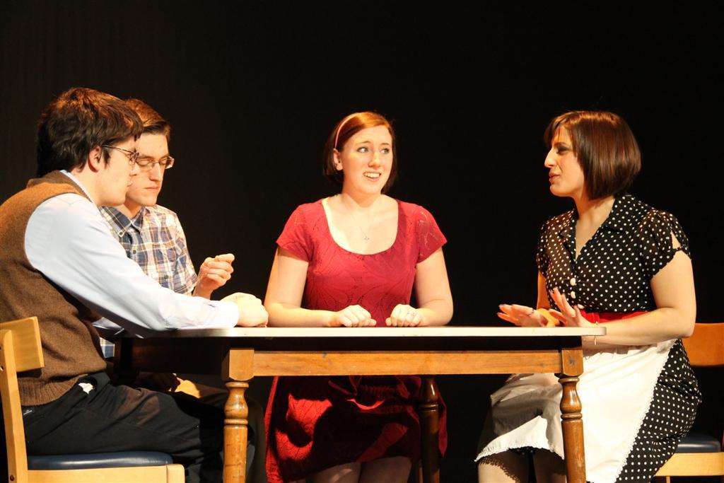 Cast of the Saint Anselm College Abbey Players perform in the 2013 One-Acts show.