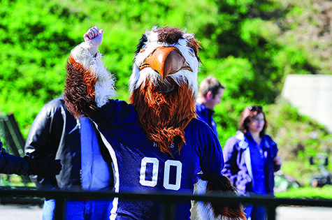 The Saint Anselm Hawk mascot.