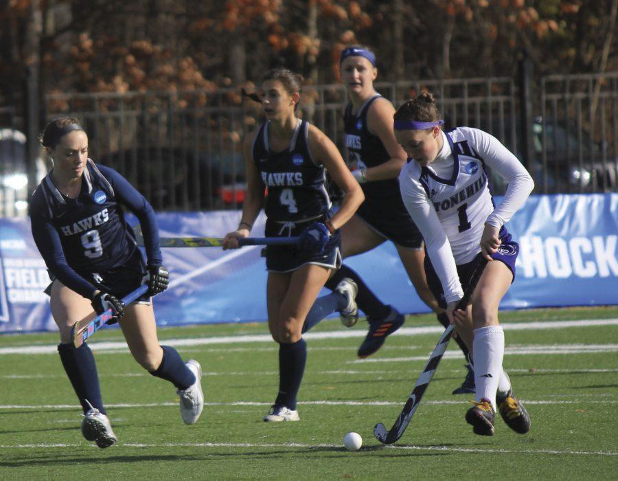 Field hockey against Stonehill College on Nov. 12 in the first round of the DII tourney.