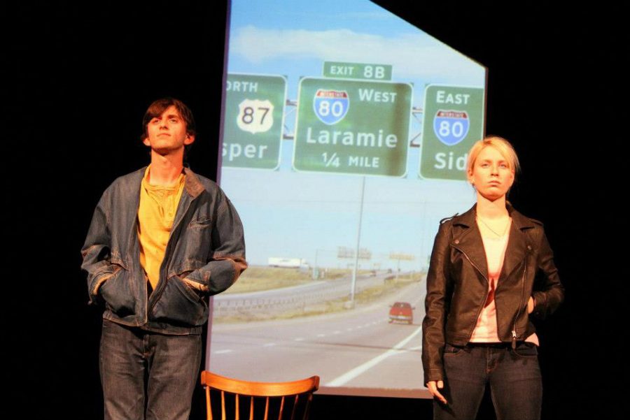 Students perform in the Anselmian Abbey Players original production of The Laramie Project.