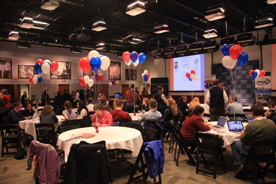 The scene in the NHIOP Auditorium on election night.  