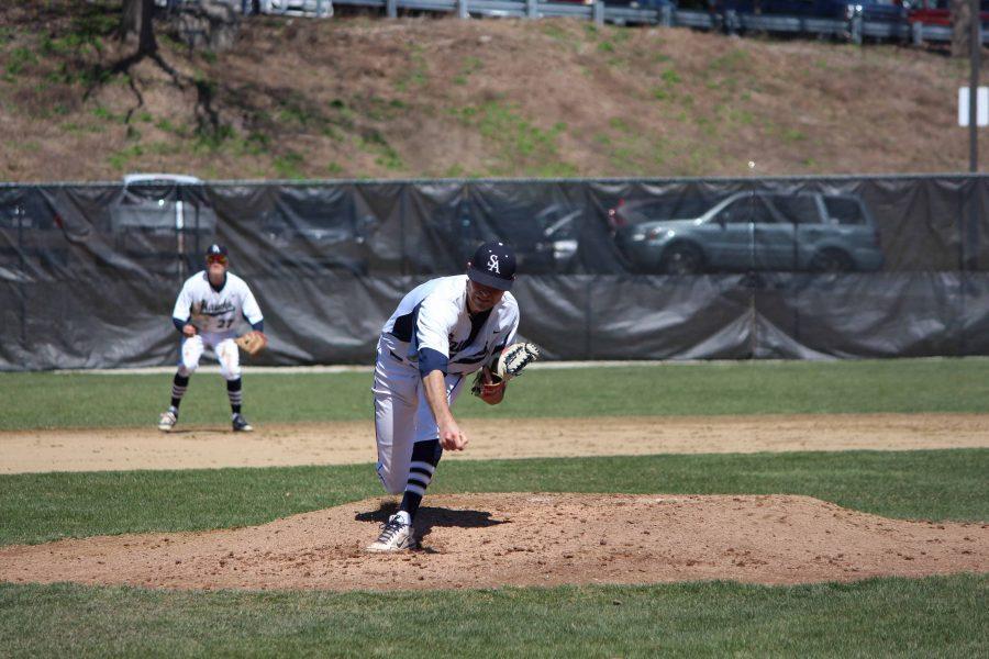 Senior Joe Levasseur, who pitched a complete game over break for the Hawks.
