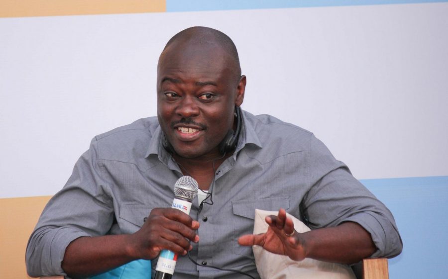 Helon Habila speaking at the 2015 FLICA writer’s conference in Brazil for his upcoming book: The Chibok Girls.