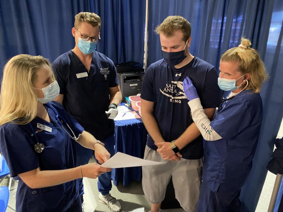 Student nurses arrived early to assist in the testing and move-in process where only two students tested positive. 