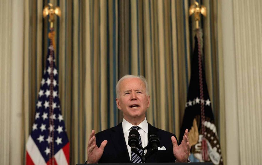 President Joe Biden speaks about the proposed, and recently approved, Covid-19 relief bill. 