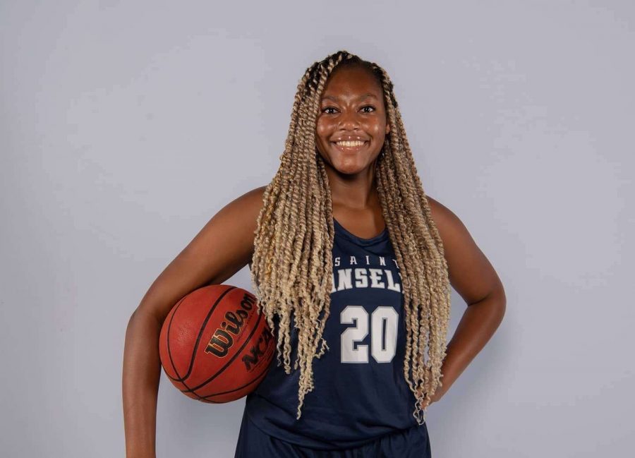 Jenoyce Laniyan is in her fifth year at Saint Anselm and has played for the womens basketball team since her freshman year. 