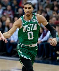 Close up of Jayson Tatum, star player of the Boston Celtics.