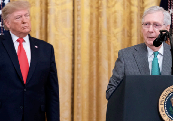 Former President Trump and avid Trump Senate Minority Leader Mitch McConnell. 