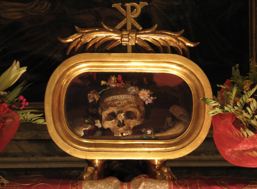 This holy relic of St. Valentine in Rome is a morbid reminder of the sacrifice of love