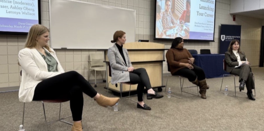 Women in Business Club and the Center for Ethics in Society kicked off a three part-series event with speech on career launching.