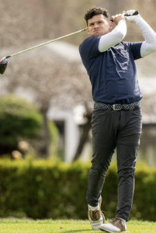 Senior Lucas Dascoli holds his swing. (Courtesy / Jim Stankiewicz) 