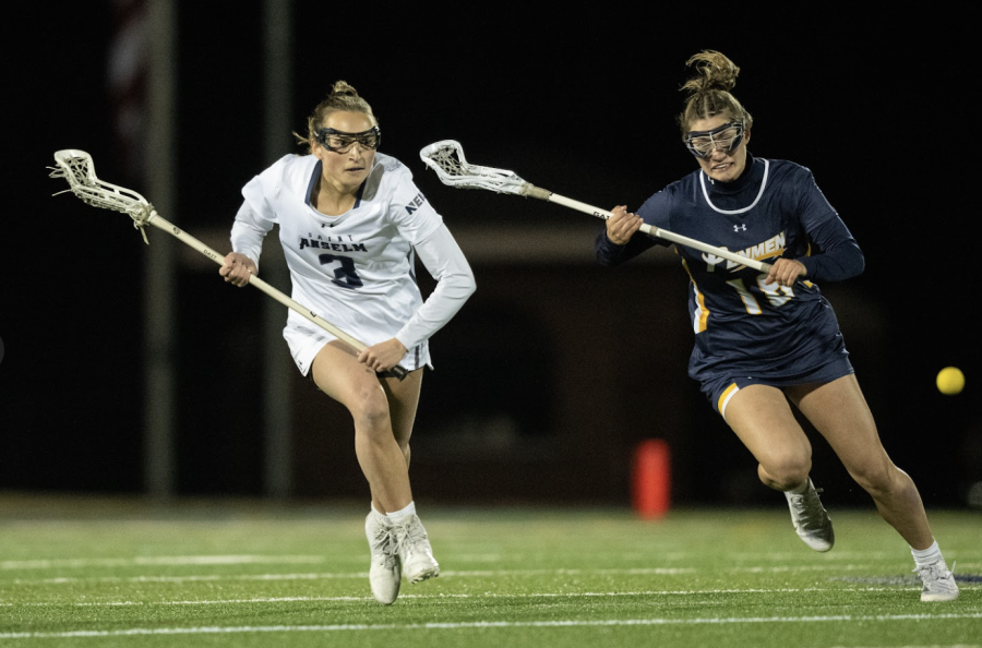 Attacker Lexi Palmisano during a game against Southern New Hampshire University.