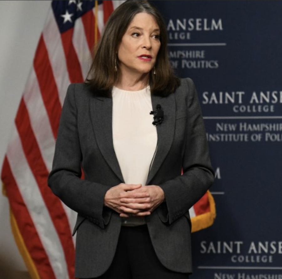 Marianne Williamson, one of two Democrats running against Biden.