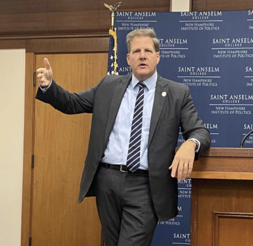 Governor Sununu spoke to students about bipartisan issues and solutions.
