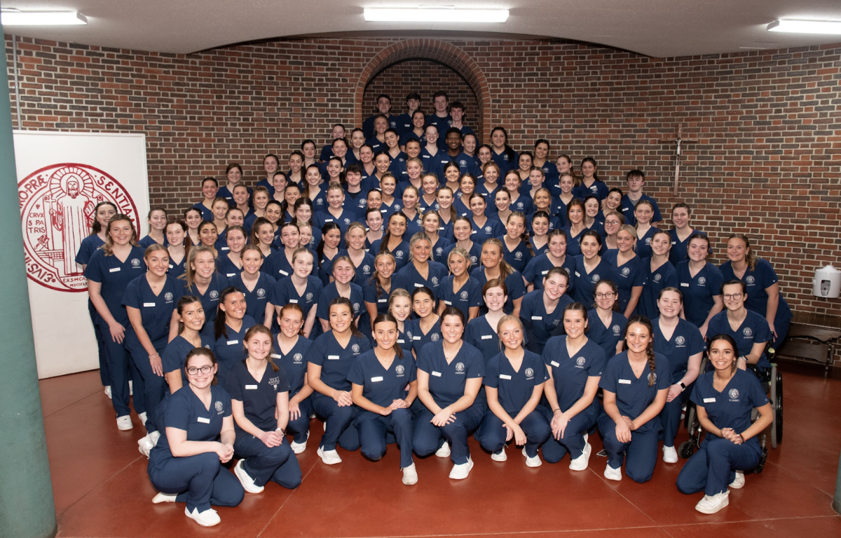 Saint Anselm College Nursing class of 2026, off to begin clinical work.