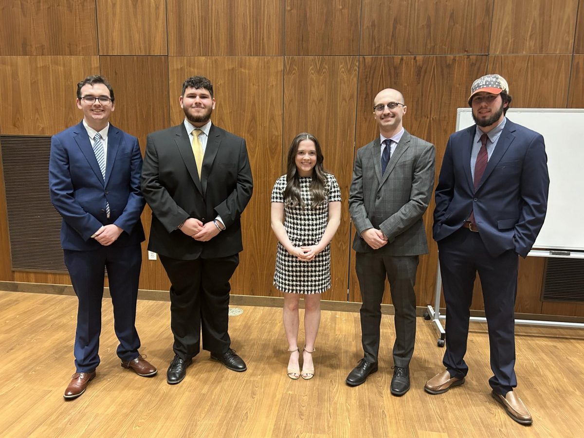 SGA candidates from left to right: Diego Benites, Salvatore Parent, Molly Timberlake, Michael Hanna, Aidan Carroll