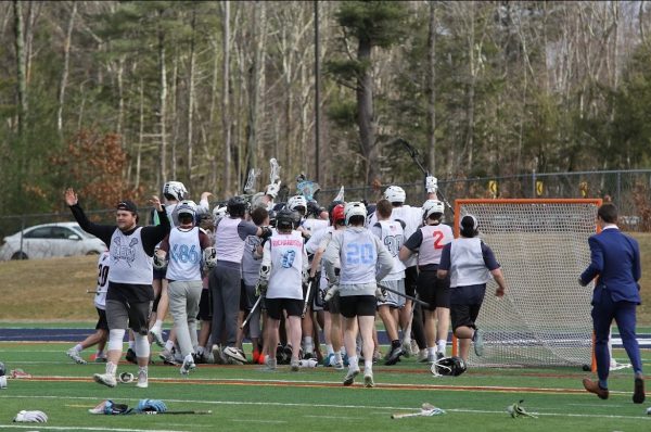 Saint Anselm mens club lacrosse after historic first ever victory over University of New England