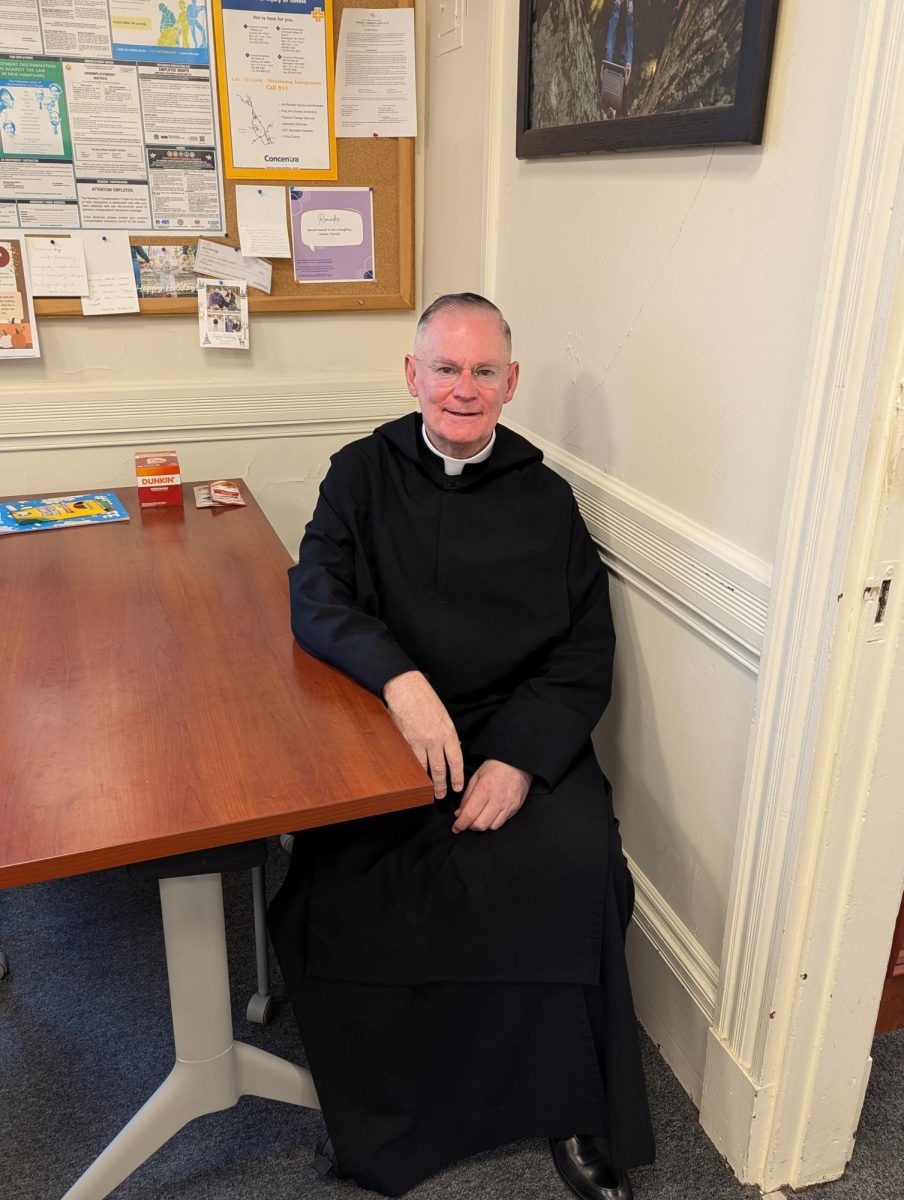 Brother Stanislaw at his job in the Human Resources Offices.