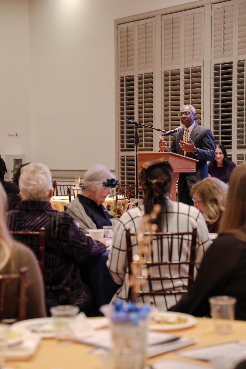 James McKim, President of  Manchester’s NAACP, gives speech at the dinner.