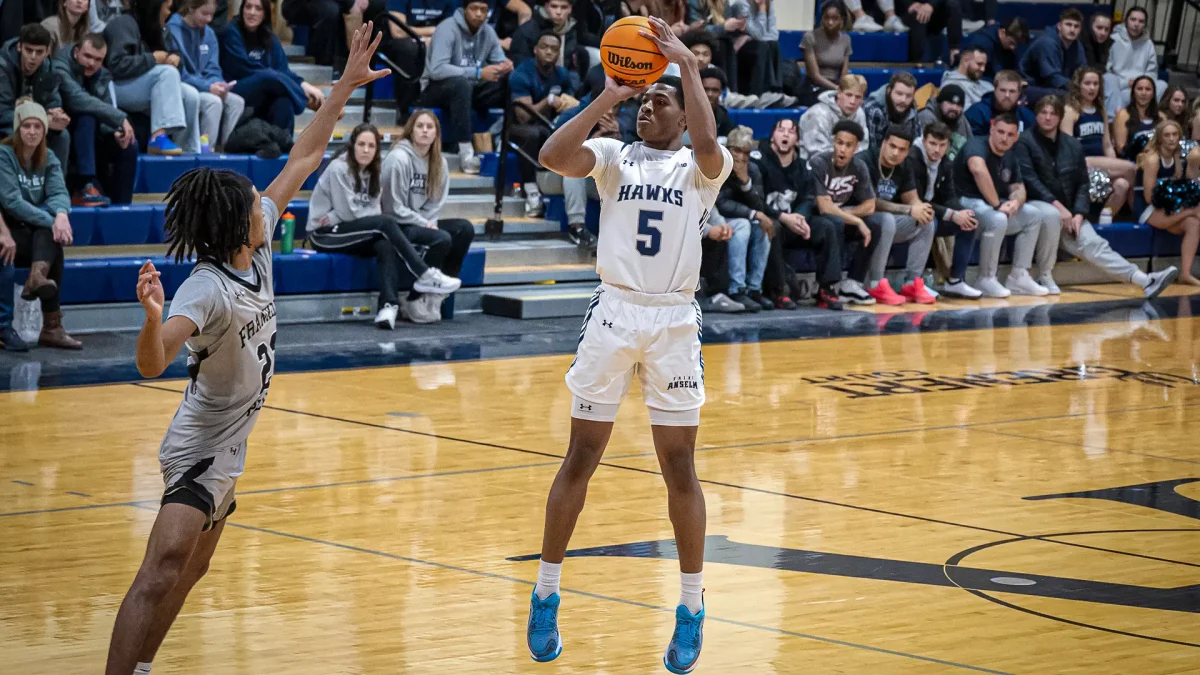 Erik Oliver-Bush ’28 leads NE-10 freshman in scoring with 12.3 PPG.
