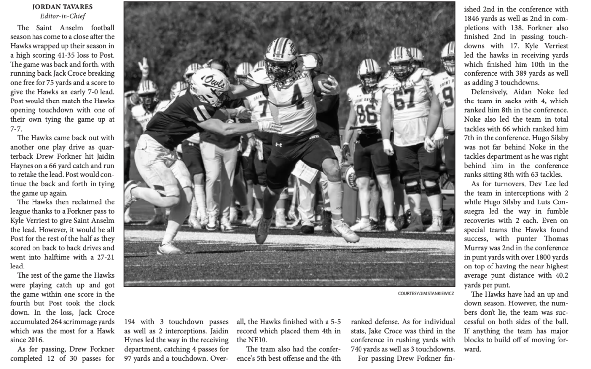 Saint Anselm football finish out season with a 5-5 record