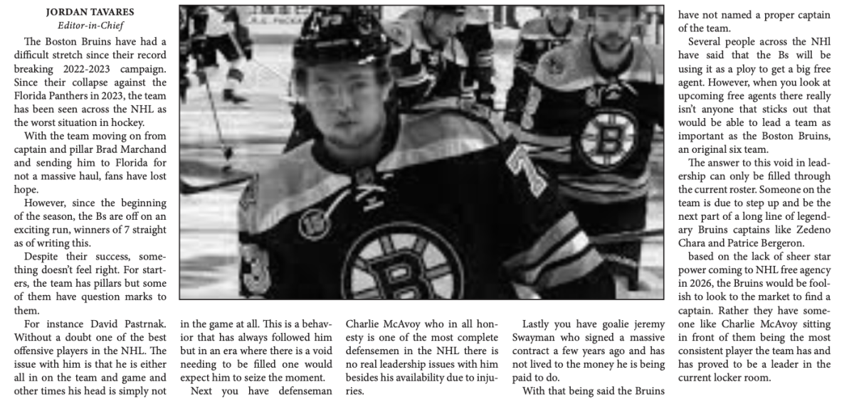 Bruins open season with no official team captain